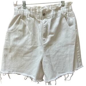 Urban Outfitters‎ BDG White Shorts Paper Bag Waist Jorts Size Large